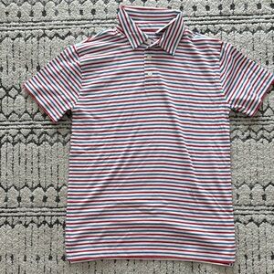 Boys CrewCuts striped Polo Shirt in Red, Blue, and White